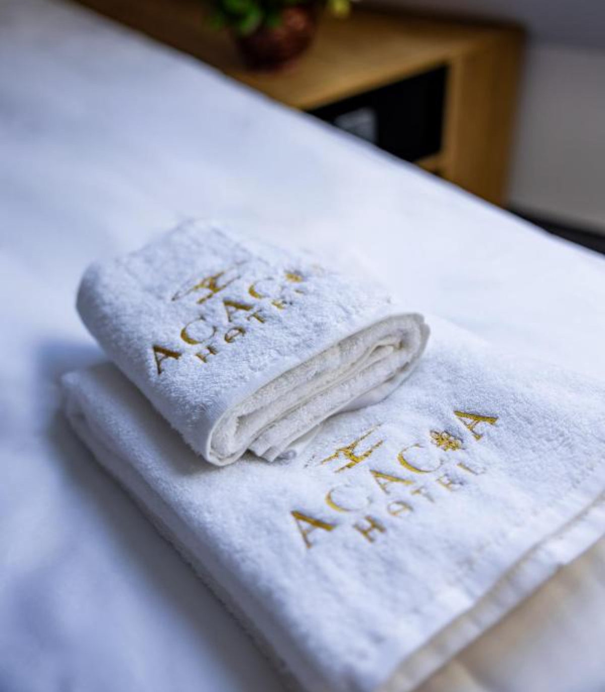 Towel with custom embroidery