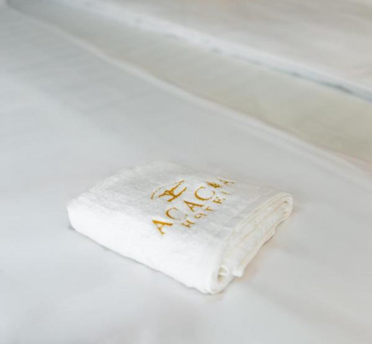 Towel with custom embroidery