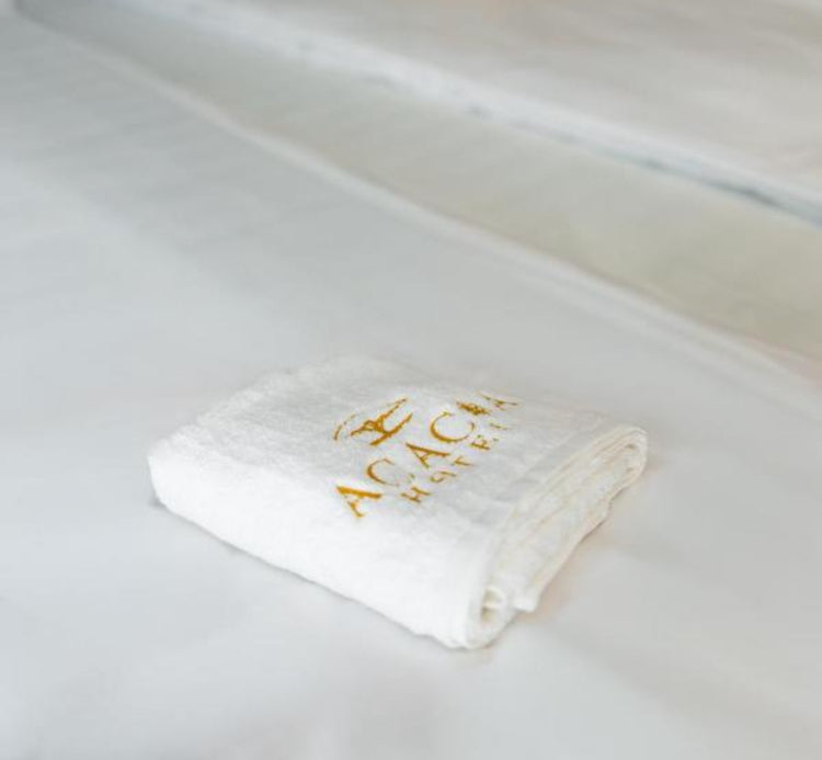 Towel with custom embroidery