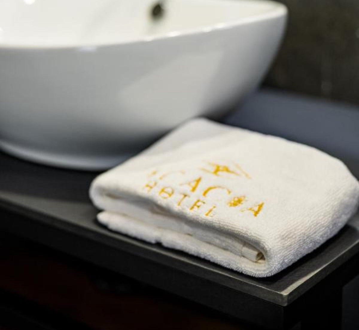 Towel with custom embroidery