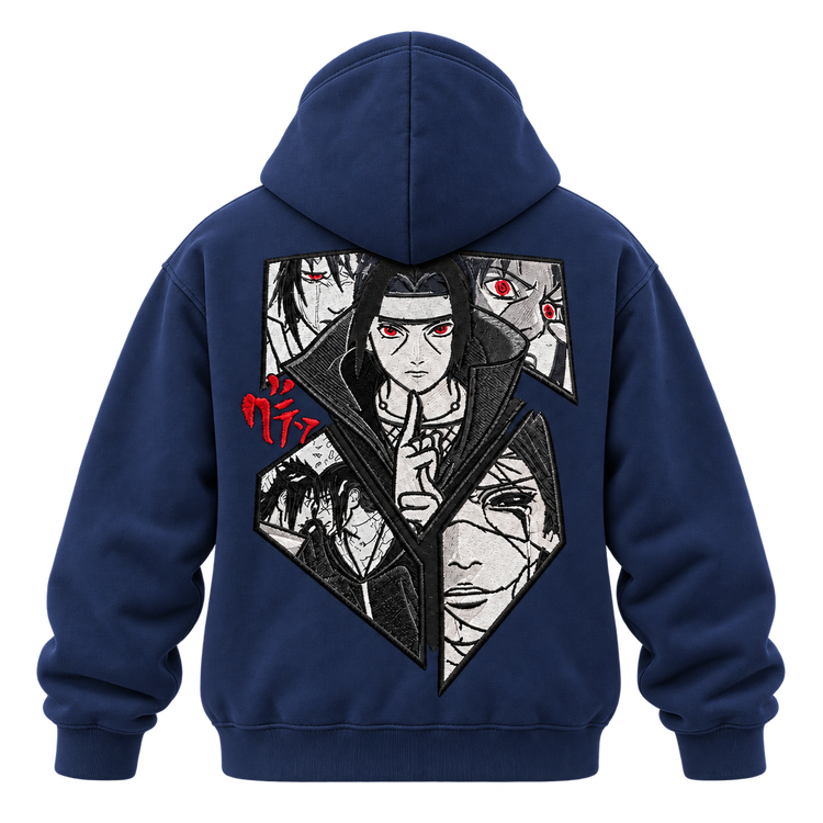 Navy Lightning hoodie, back