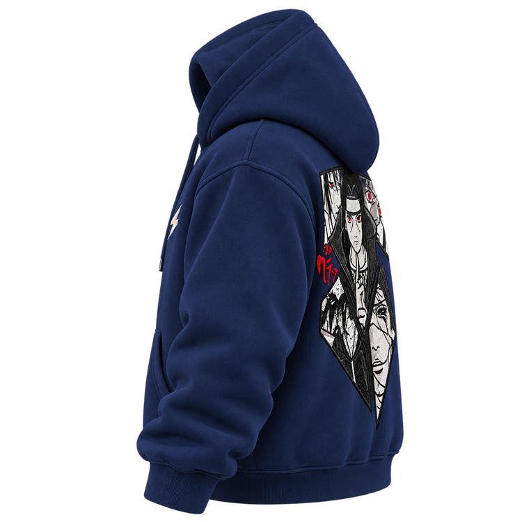 Navy Lightning hoodie, side