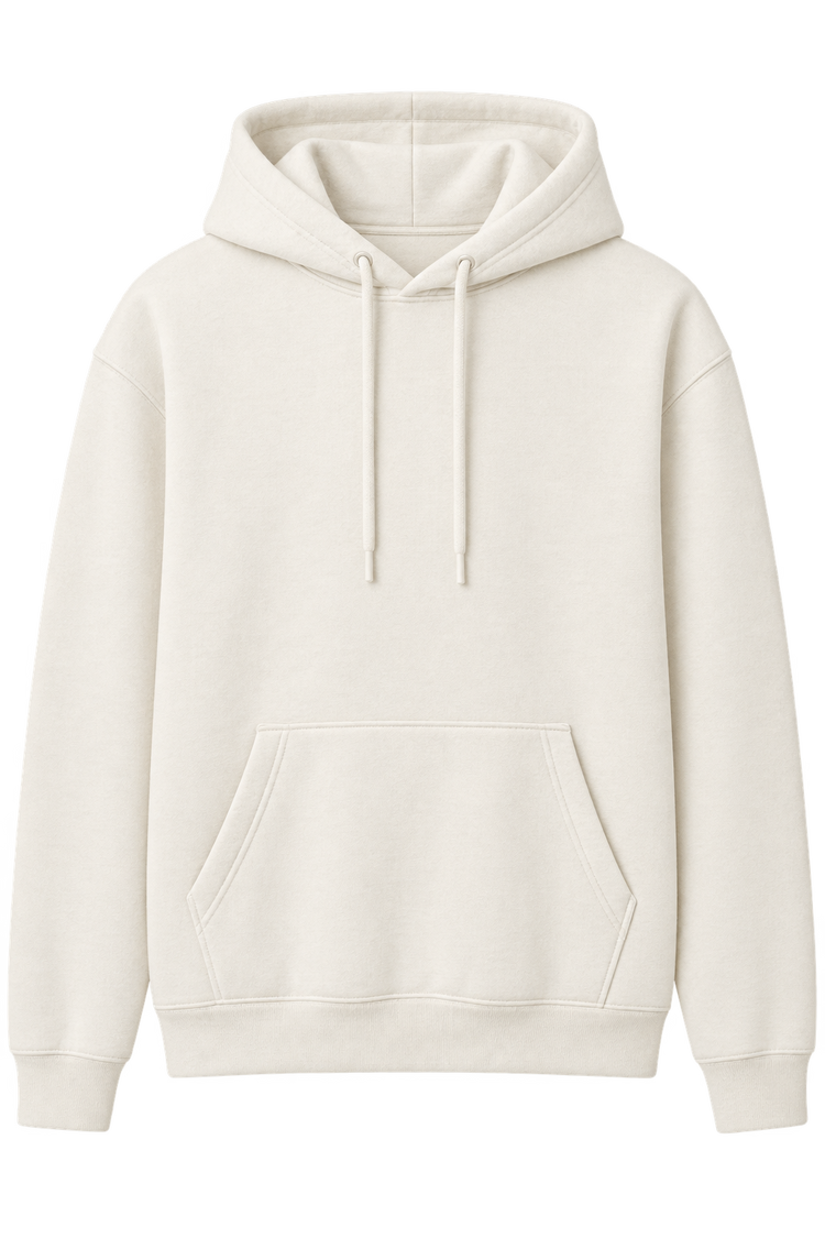 Cream hoodie, front