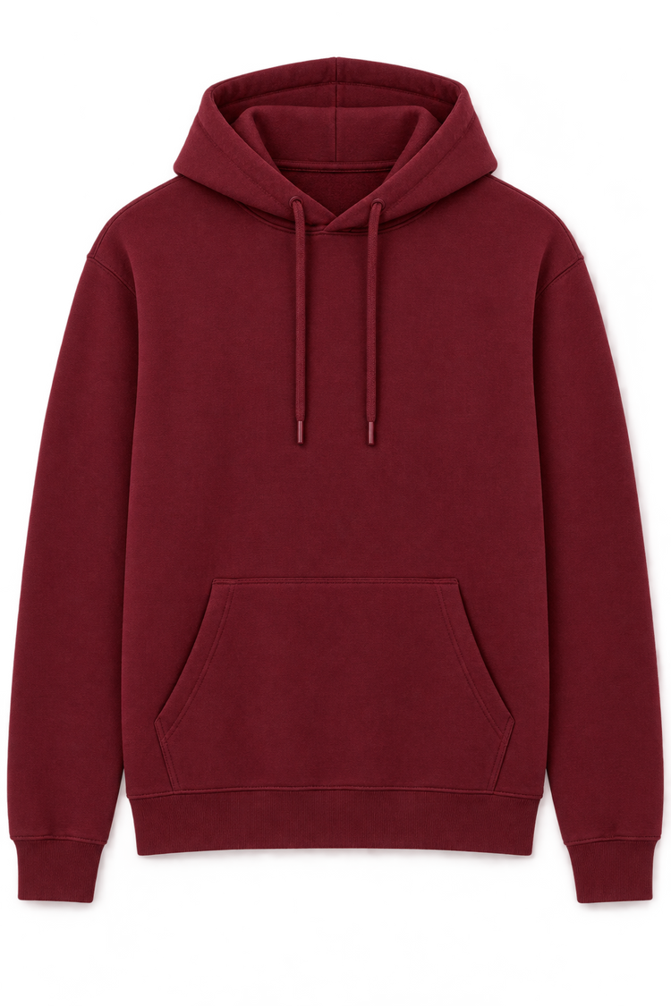 Burgundy hoodie, front