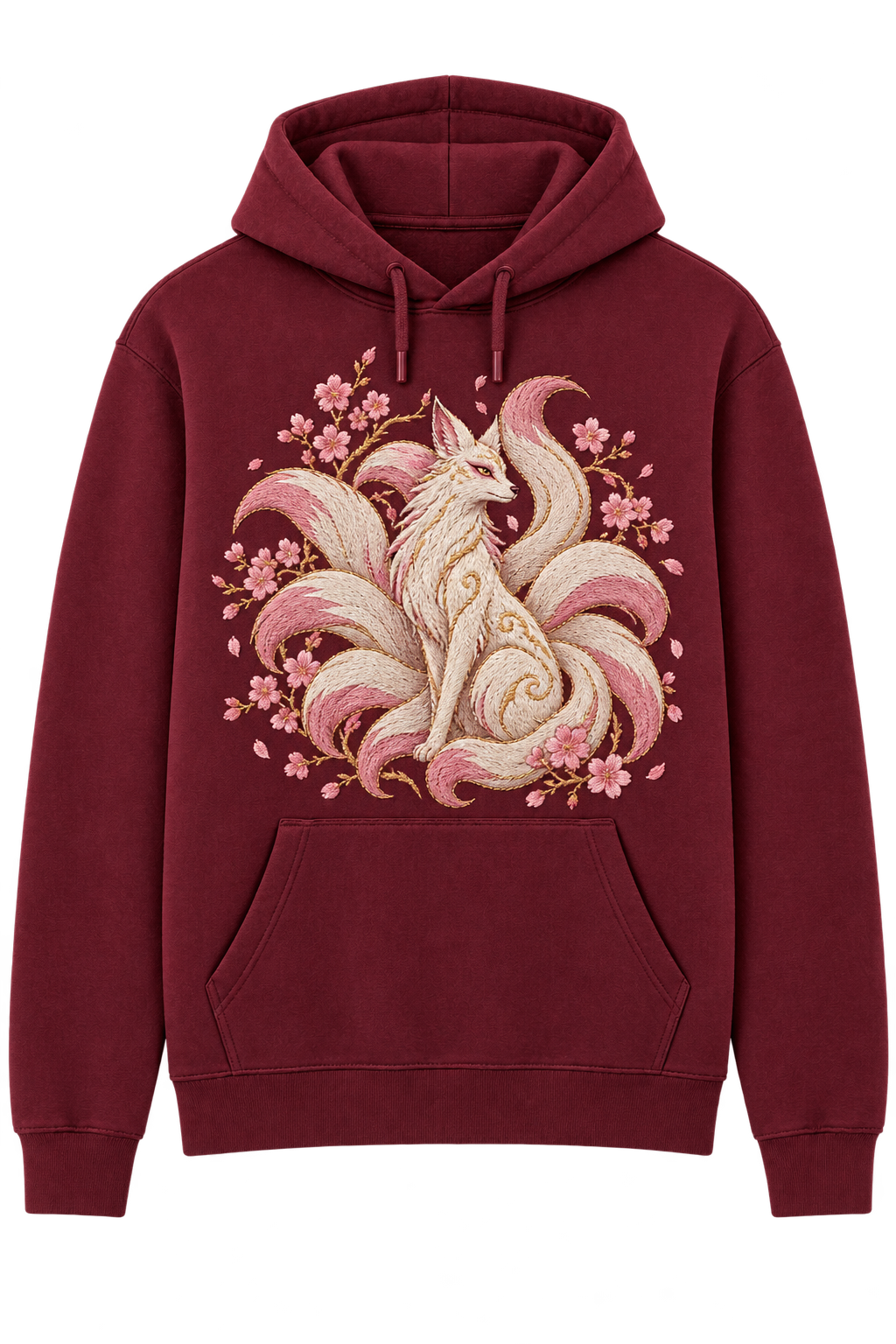 Burgundy hoodie, front