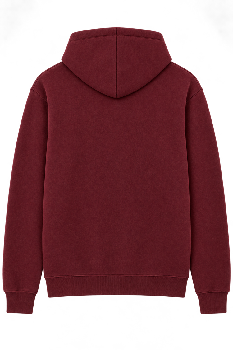 Burgundy hoodie, back