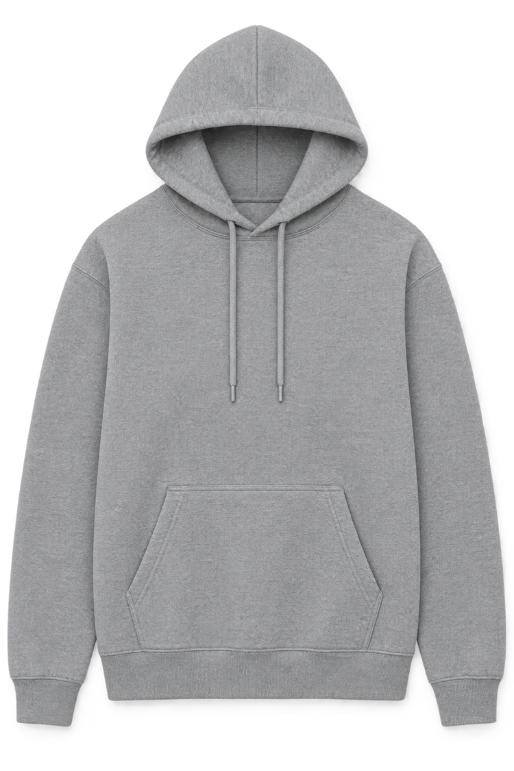 Heather grey hoodie, front
